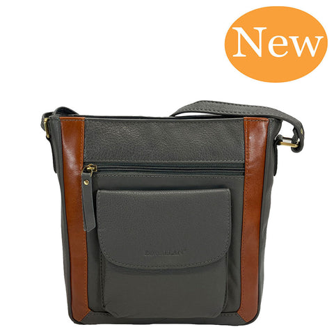 Rowallan Leather Riperton Cross Body / Shoulder Bag - Style: 31-290083 Grey Tan