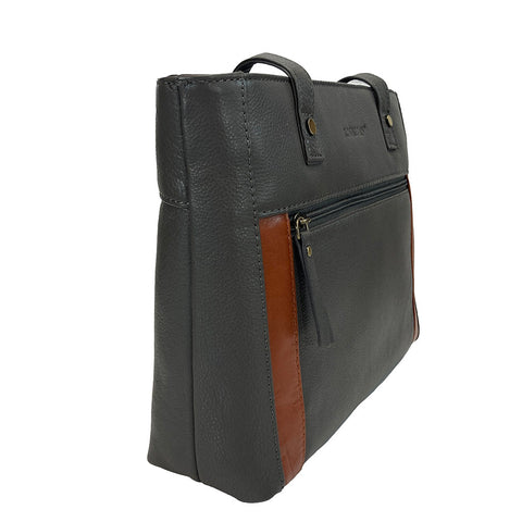 Rowallan Leather Riperton Shoulder Tote Bag - Style: 31-29001 Grey Tan
