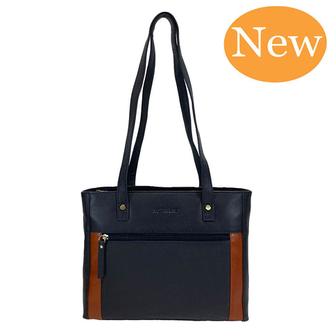 Rowallan Leather Riperton Shoulder Tote Bag - Style: 31-290187 Navy Tan