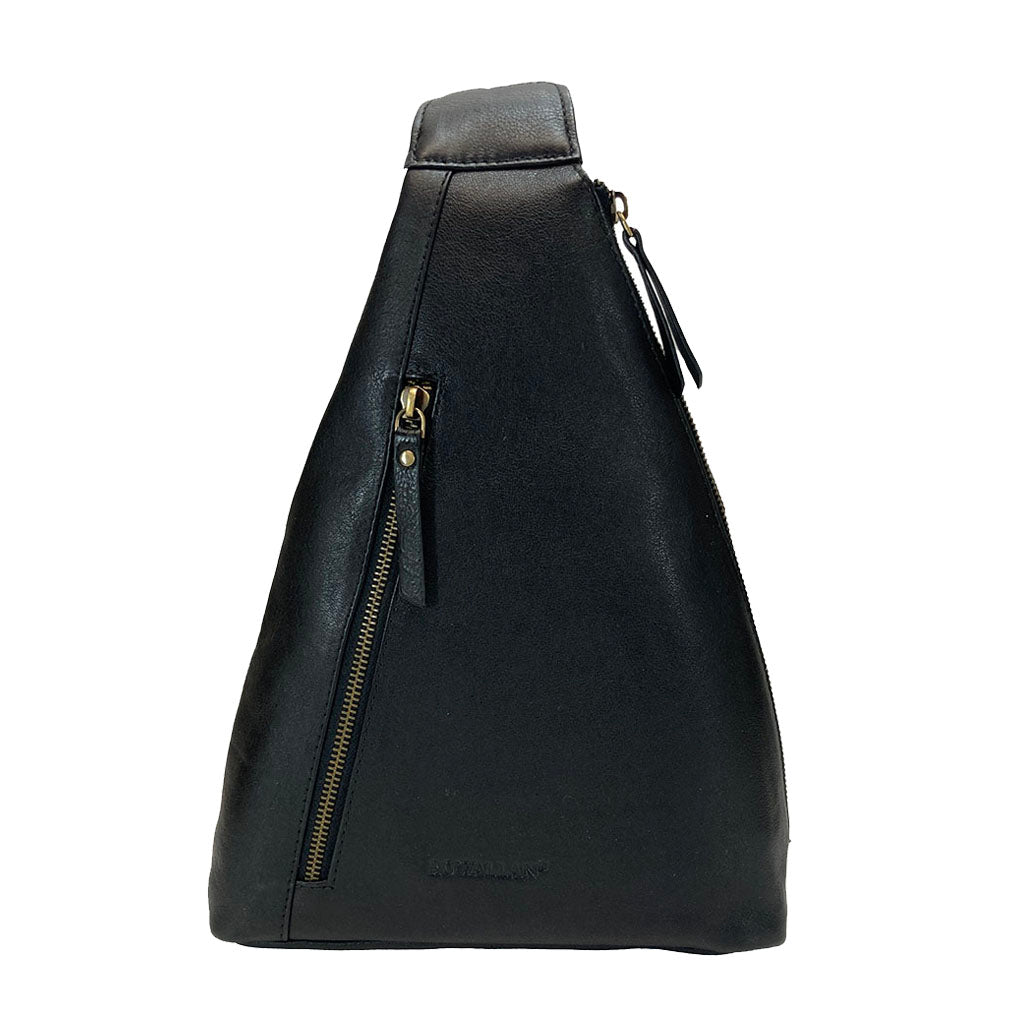 black herondon sling leather backpack børn Rowallan Harley Triangle Sling Backpack - Style: 31-3207/01