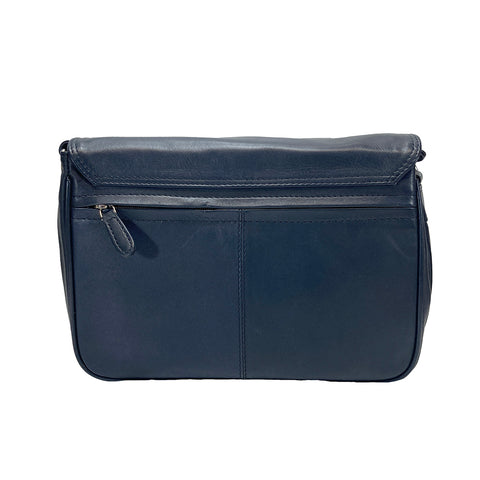 Rowallan Leather Flap Front Organiser Bag - Style: 31-8906  Navy