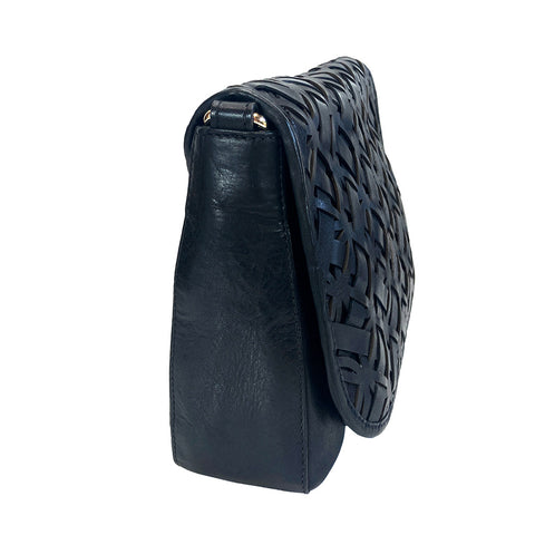 Gianni Conti Large Flap Front Shoulder Bag - Style: 4173844 Black