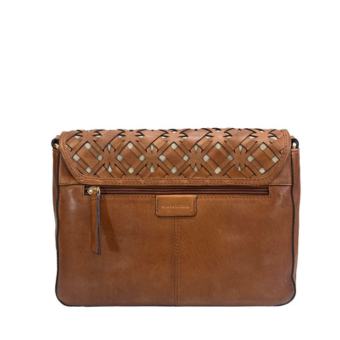 Gianni Conti Large Flap Front Shoulder Bag - Style: 4173844 Tan