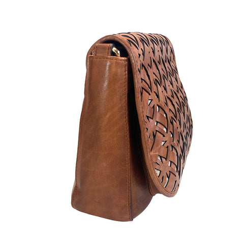 Gianni Conti Large Flap Front Shoulder Bag - Style: 4173844 Tan
