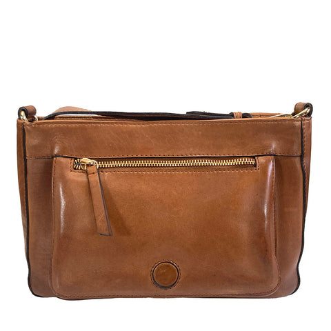 Gianni Conti Large Flap Front Shoulder Bag - Style: 4173844 Tan