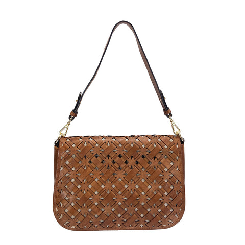 Gianni Conti Large Flap Front Shoulder Bag - Style: 4173844 Tan