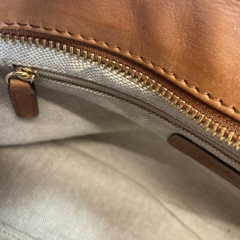 Gianni Conti Large Flap Front Shoulder Bag - Style: 4173844 Tan