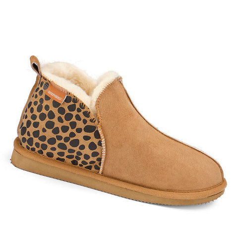 Shepherd Sheepskin Bootee Slipper - Style: Annie 4922 - Chestnut Leopard