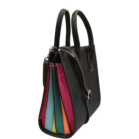 ili New York Leather Multiway Accordian Bag RFID Protected - Style: 6190 - Paradise