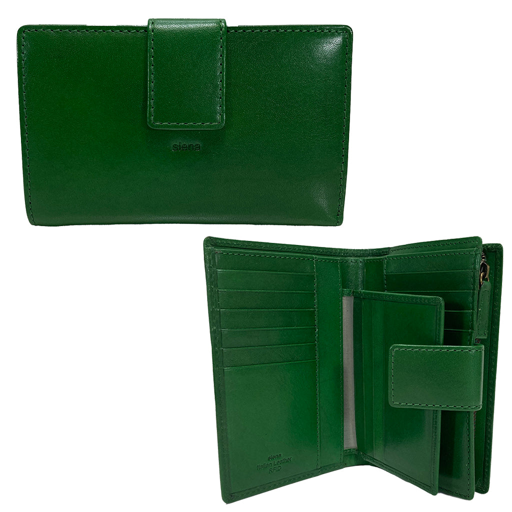 Golunski Tab Flapover Siena Purse - Style 7- 8028- Green