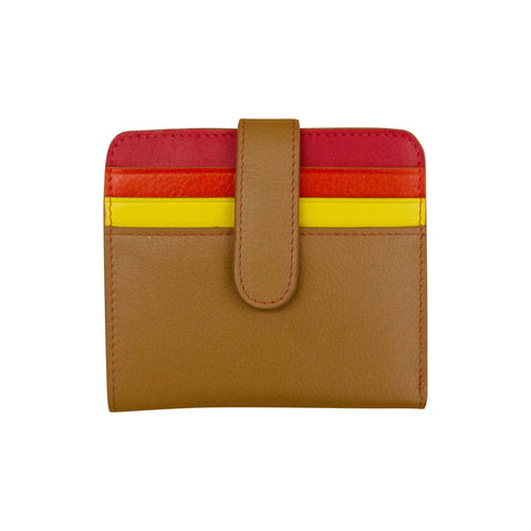ili New York Leather Credit Card Wallet - RFID Protected - Style: 7301 - Rainbow Multi