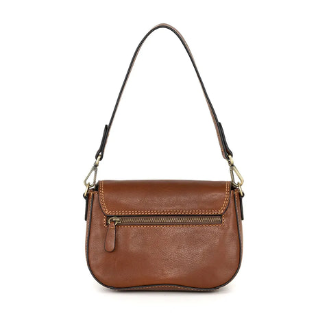 Gianni Conti Classic Flap Front Bag - Style: 913537 Tan