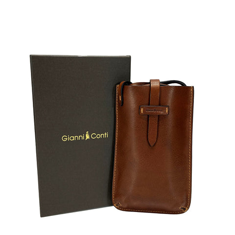 Gianni Conti Leather Phone / Glasses Case - Style: 915089 - Tan