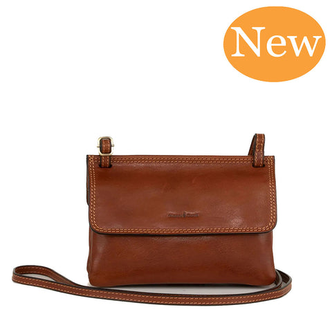 Gianni Conti Small Shoulder / Crossbody Bag - Style: 915555 Tan
