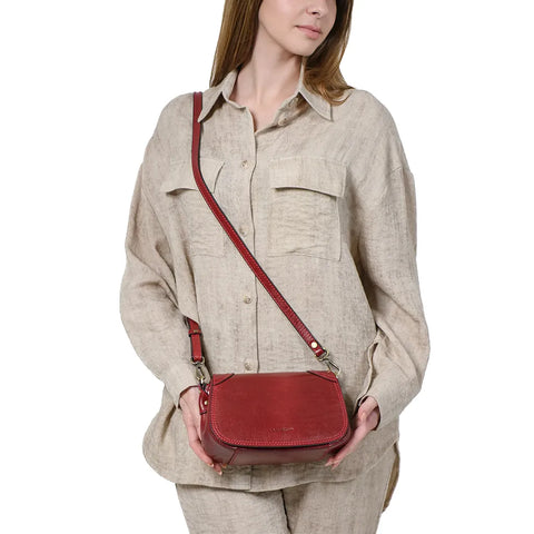 Gianni Conti Classic Flap Front Bag - Style: 943035 - Red