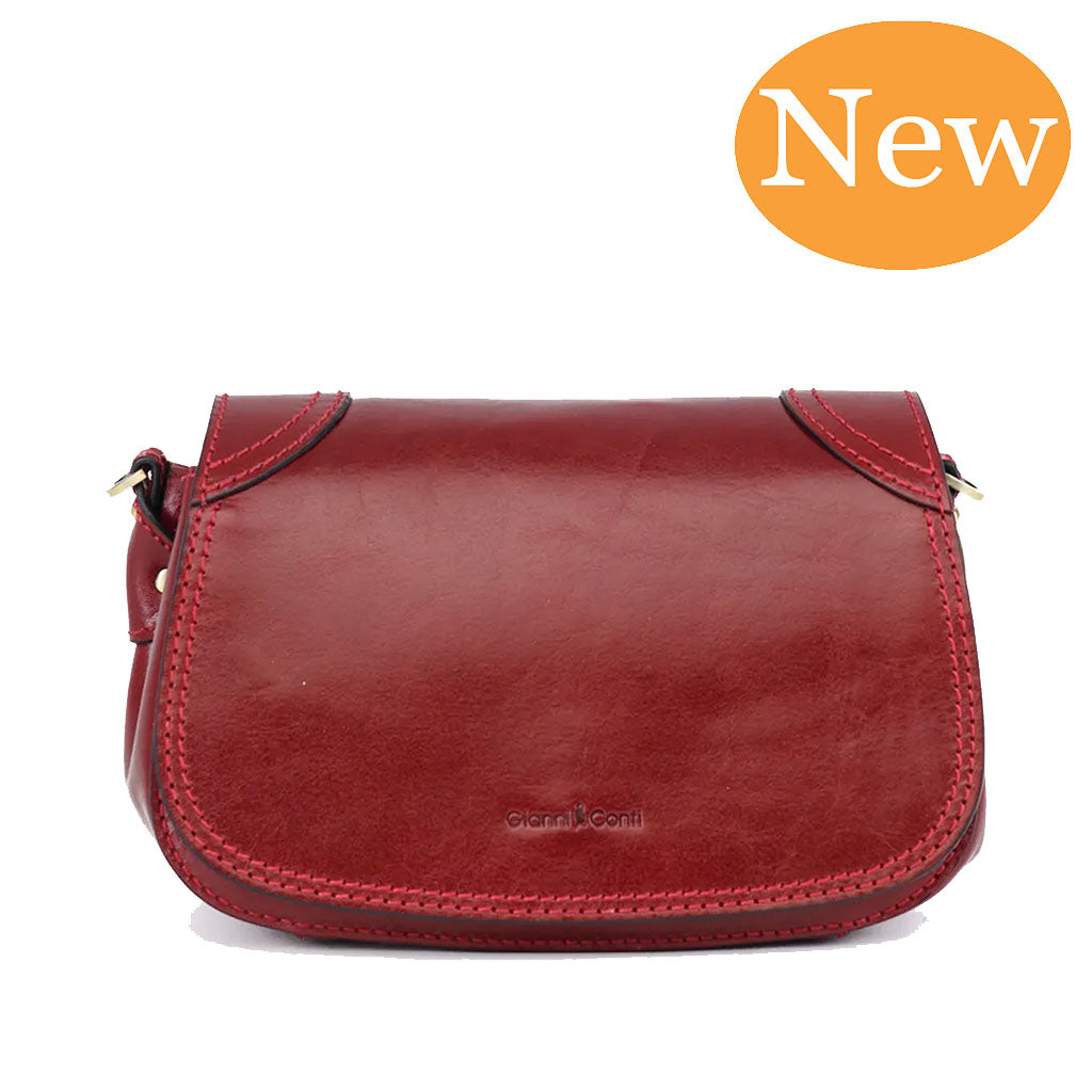 Gianni Conti Classic Flap Front Bag - Style: 943035 - Red