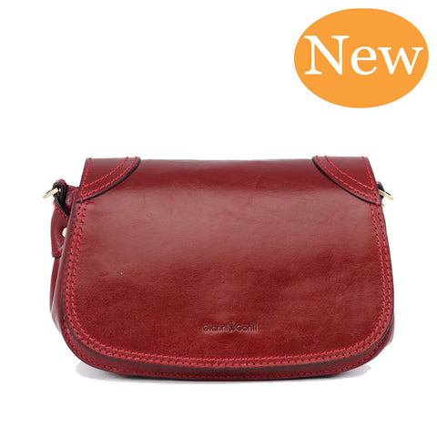 Gianni Conti Classic Flap Front Bag - Style: 943035 - Red
