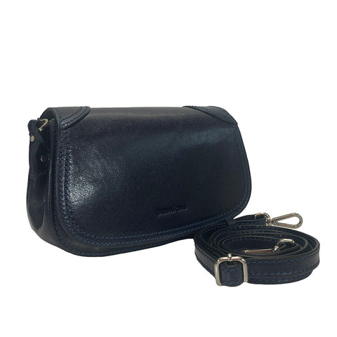 Gianni Conti Classic Flap Front Bag - Style: 9403035 - Jeans Blue