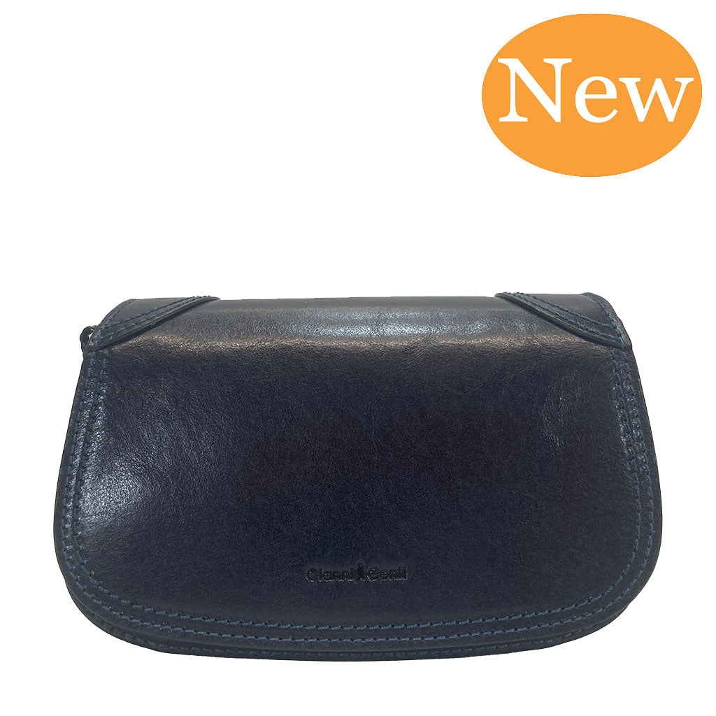 Gianni Conti Classic Flap Front Bag - Style: 9403035 - Jeans Blue