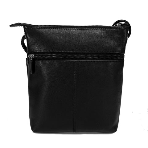 ili New York Leather Cross Body Bag RFID Protected - Style: 6661 - Black