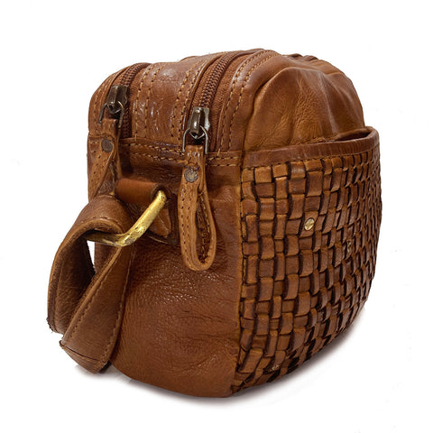 Rowallan  Multi Zip Leather  Bag - Style: 31-2724 Columbus - Cognac