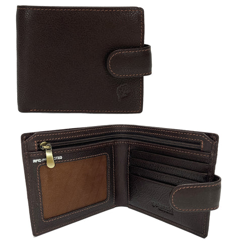 Golunski RFID  Leather Tab Wallet - Style: RF4 - Brown