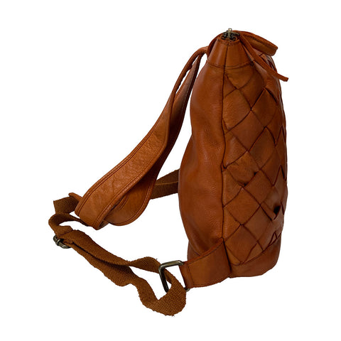 Rowallan Canasta Leather Back Pack - Style: 31-3225 Orange Tan