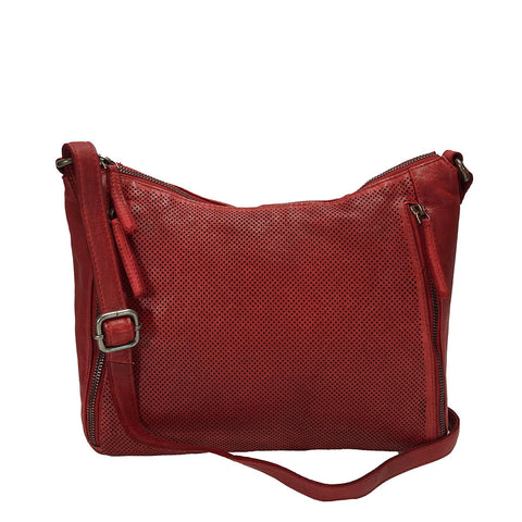Rowallan Solitaire Leather Shoulder Bag  - Style: 31-3226 Red