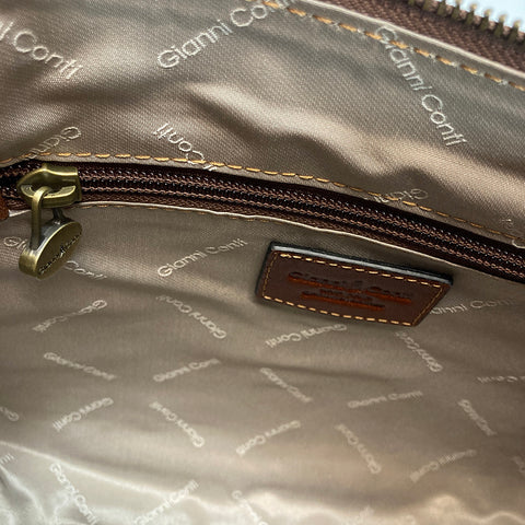 Gianni Conti Zip Top Gab / Multiway Bag - Style: 910459 Tan