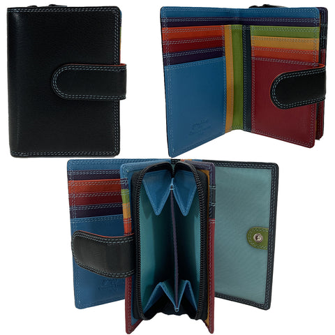 Golunski Modern Styled Leather Wallet with Coin Pocket: 5-554 Black/Red