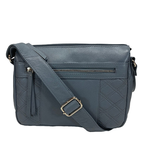 Leather Cross Body/ Shoulder Bag - Style: 1017 - Chambray