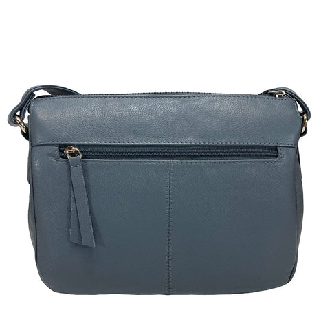 Leather Cross Body/ Shoulder Bag - Style: 1017 - Chambray