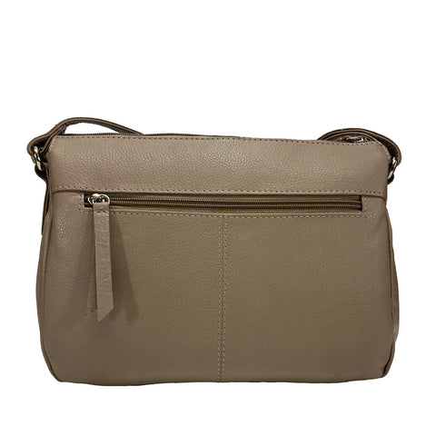 Leather Cross Body/ Shoulder Bag - Style: 1017 - Putty