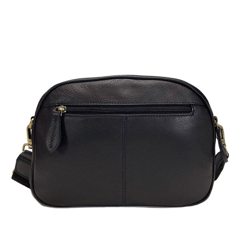 Rowallan Leather Oval Cross Body Bag - Style: 31-2685 Longton - Black