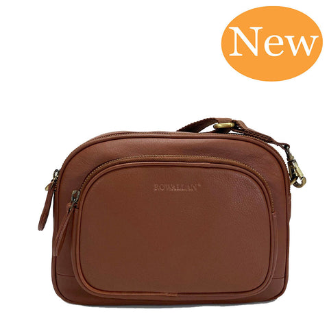 Rowallan Leather Oval Cross Body Bag - Style: 31-2685 Longton - Cognac