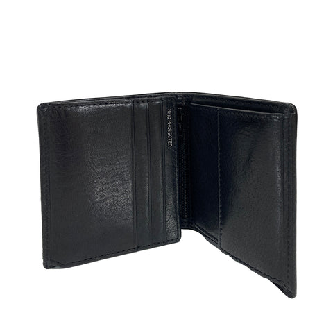 Golunski RFID Leather Tri Fold Small Wallet - Style: RF5 - Black
