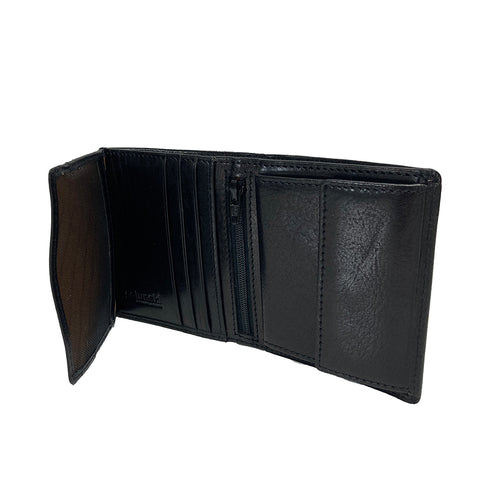 Golunski RFID Leather Tri Fold Small Wallet - Style: RF5 - Black