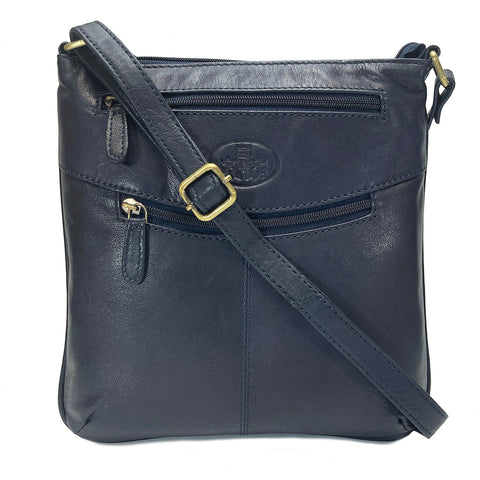 Rowallan Leather Slim Cross Body Bag - Style: 31-1840 Supatra - Navy