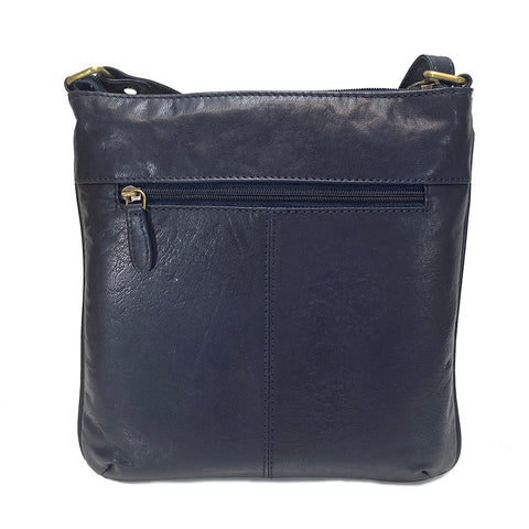 Rowallan Leather Slim Cross Body Bag - Style: 31-1840 Supatra - Navy