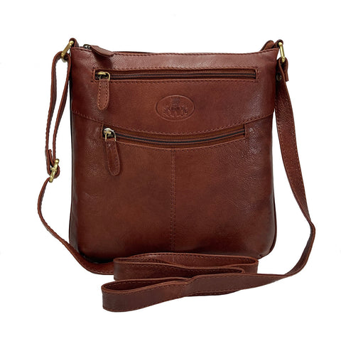 Rowallan Leather Slim Cross Body Bag - Style: 31-1840 Supatra - Cognac