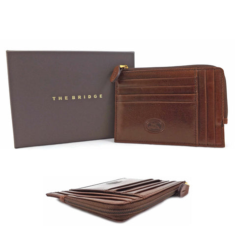 The Bridge Leather  Zip Round Credit Card Holder - Style: 01221601