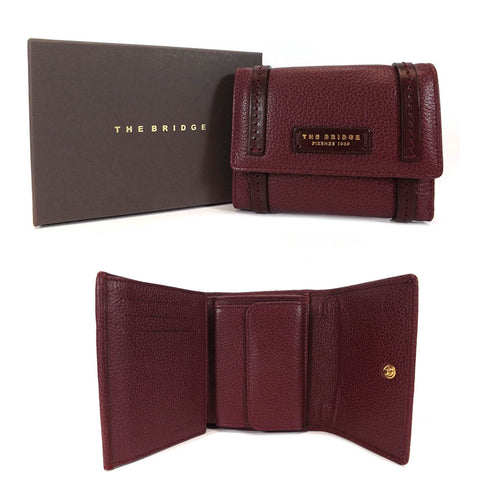 The Bridge Leather Wallet Purse - Style: 0180084O Burgundy