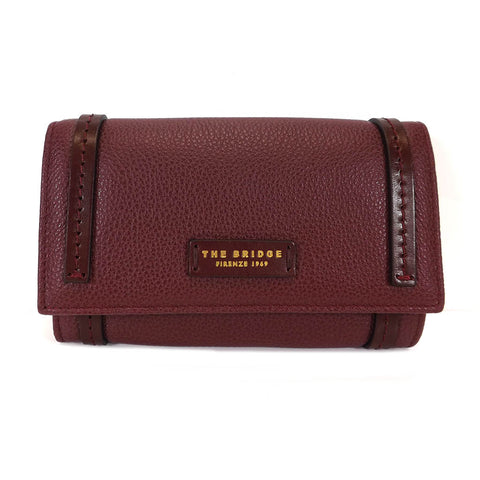 The Bridge Large Leather Wallet Purse - Style: 0180284O Burgundy