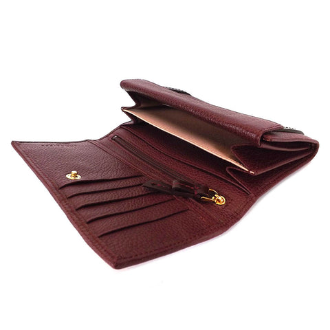 The Bridge Large Leather Wallet Purse - Style: 0180284O Burgundy