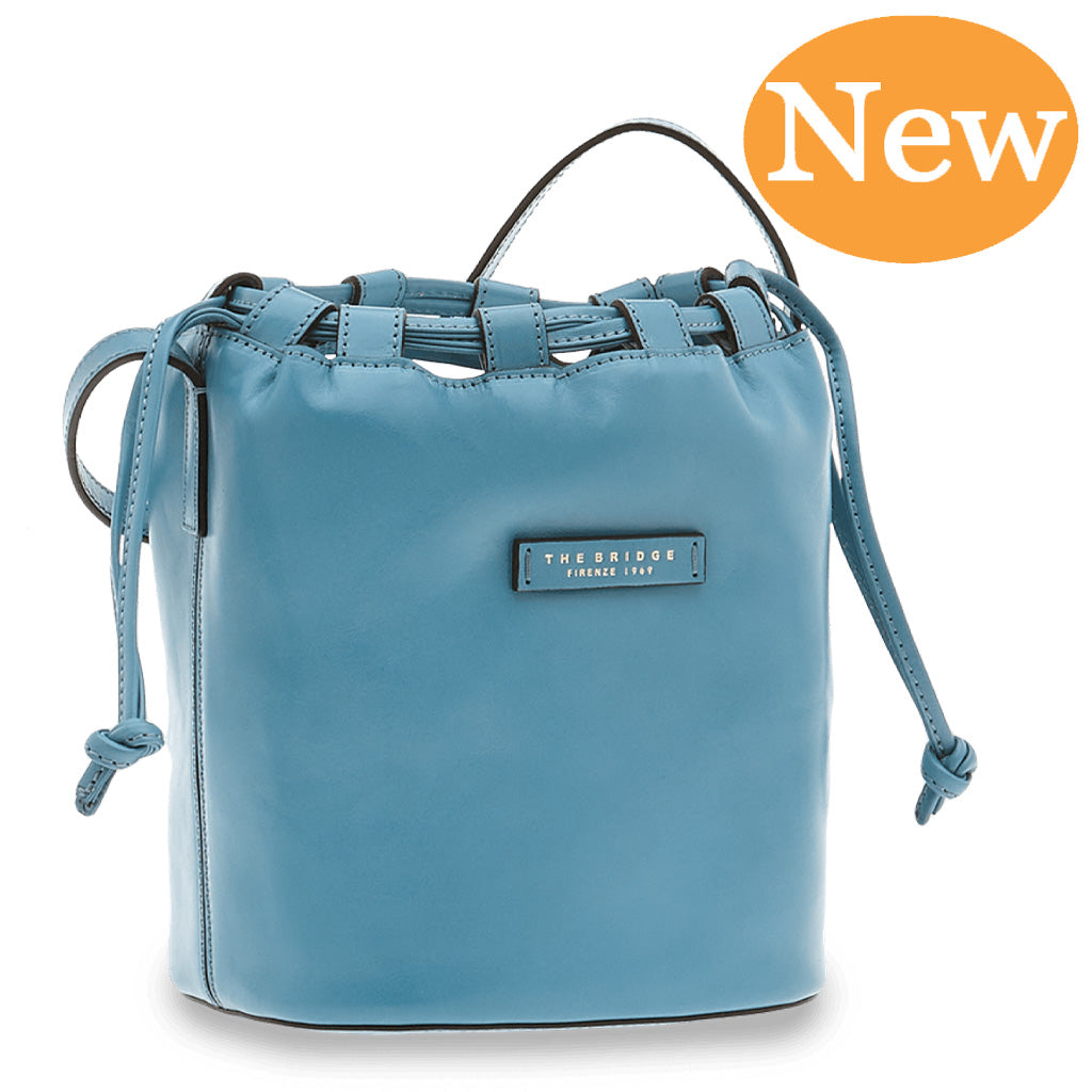 Blue shop bucket bag