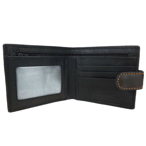 Ashwood Classic Leather Tab Wallet - Style: 1222-D Black