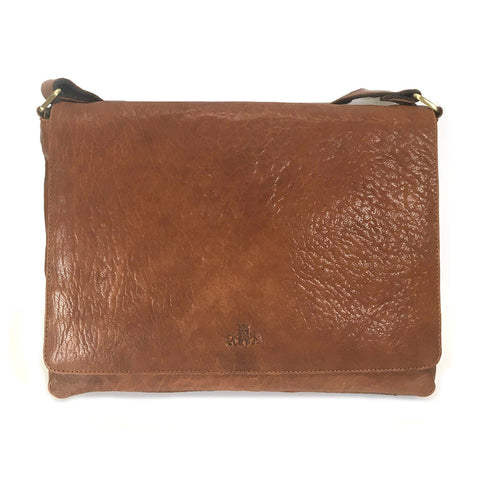 Rowallan Veneer Leather Messenger Bag - Style 31-1423  Tan
