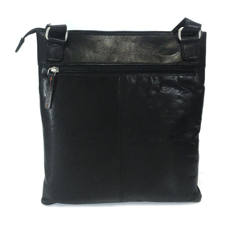 Rowallan Espana Large Leather Messenger Cross Body Bag - Style: 31-9794  Black