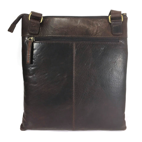 Rowallan Espana Large Leather Messenger Cross Body Bag - Style: 31-9794  Brown