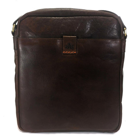 Rowallan Espana Leather Messenger Cross Body Bag - Style: 31-9796  Brown